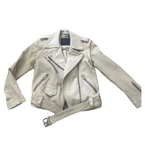 All Saints white - 100% leather - biker Jacket - it converts into a vest